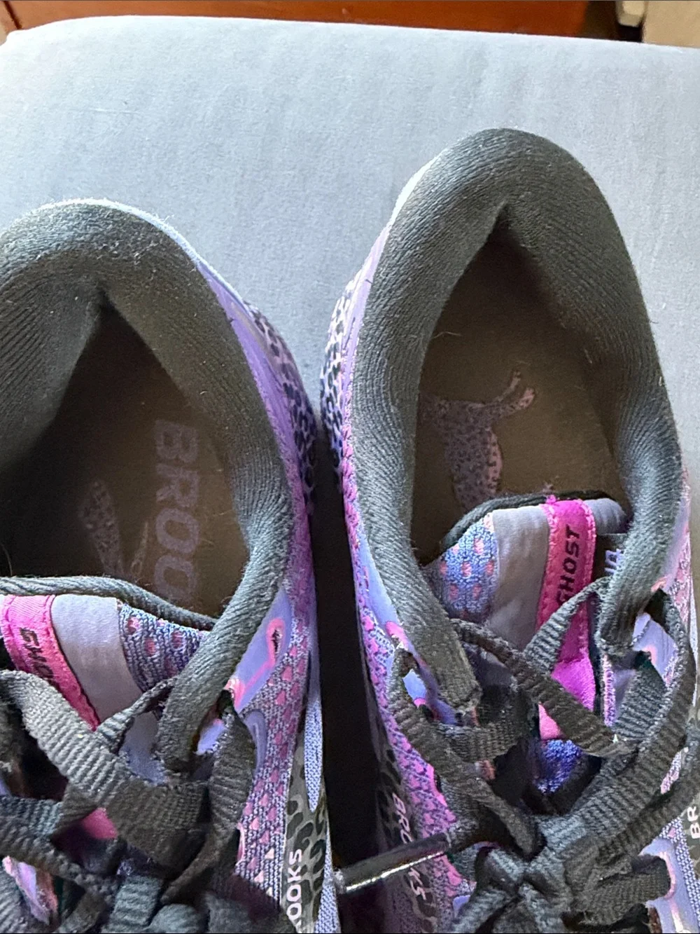 Brooks Womens Ghost 14 Running Shoes Size 6.5 Purple Leopard Print 1203561B578 - Picture 6 of 12